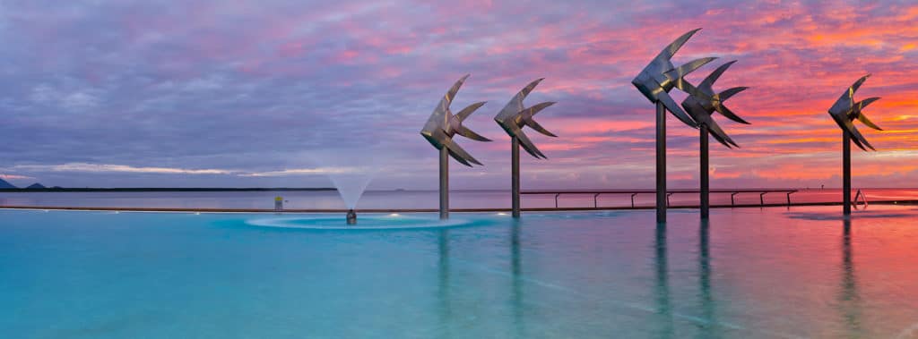 The Cairns Esplanade lagoon at dawn